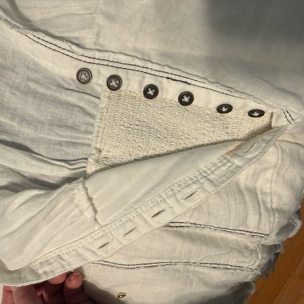 By Anthropologie Chic White Button-Down Midi Dress Size LP - Picture 9 of 14